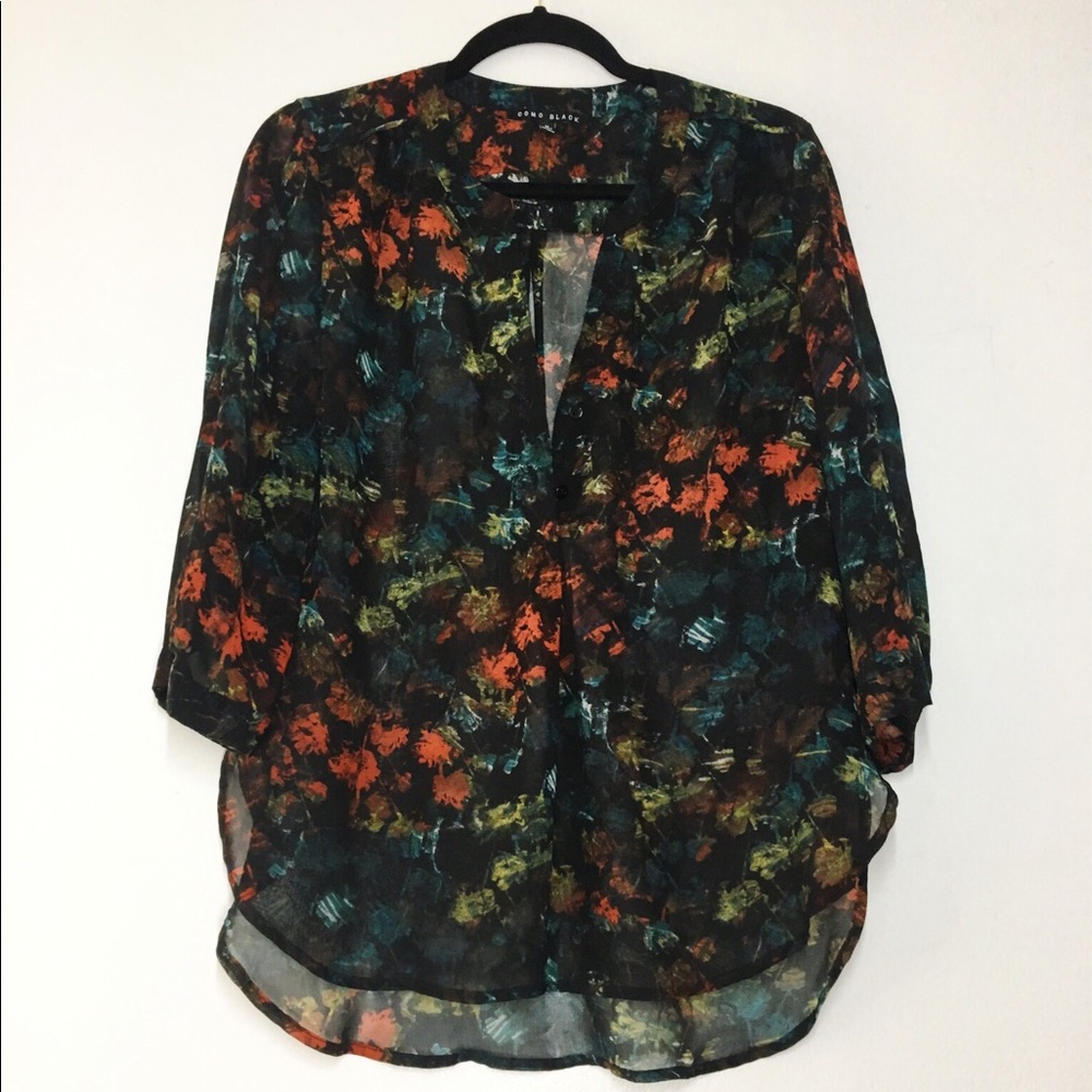 black long sleeve with floral design